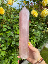 Load image into Gallery viewer, Large Gemmy Rose Quartz Tower Carving

