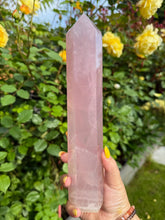 Load image into Gallery viewer, Large Gemmy Rose Quartz Tower Carving
