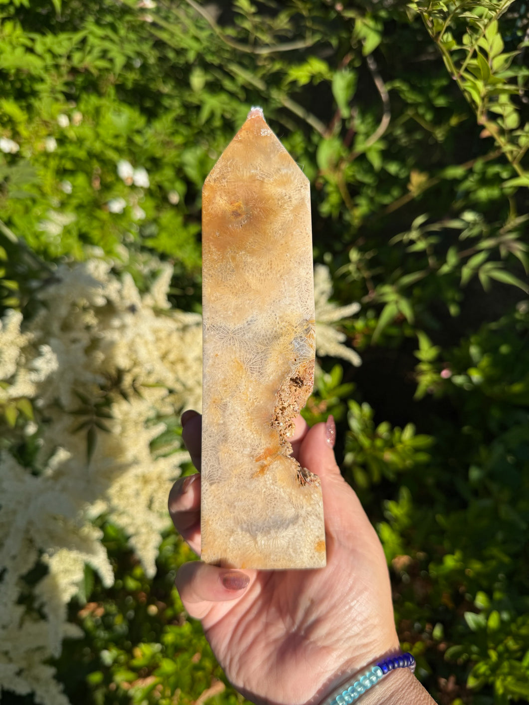 Large Fossilised Coral Tower Carving