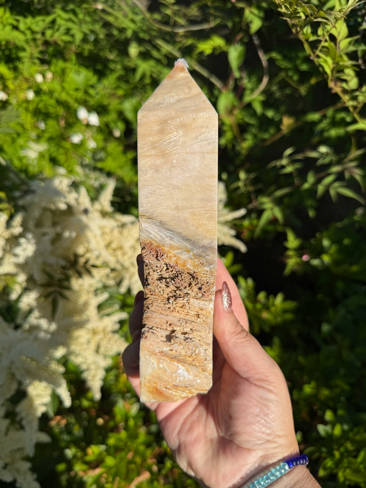 Large Fossilised Coral Tower Carving