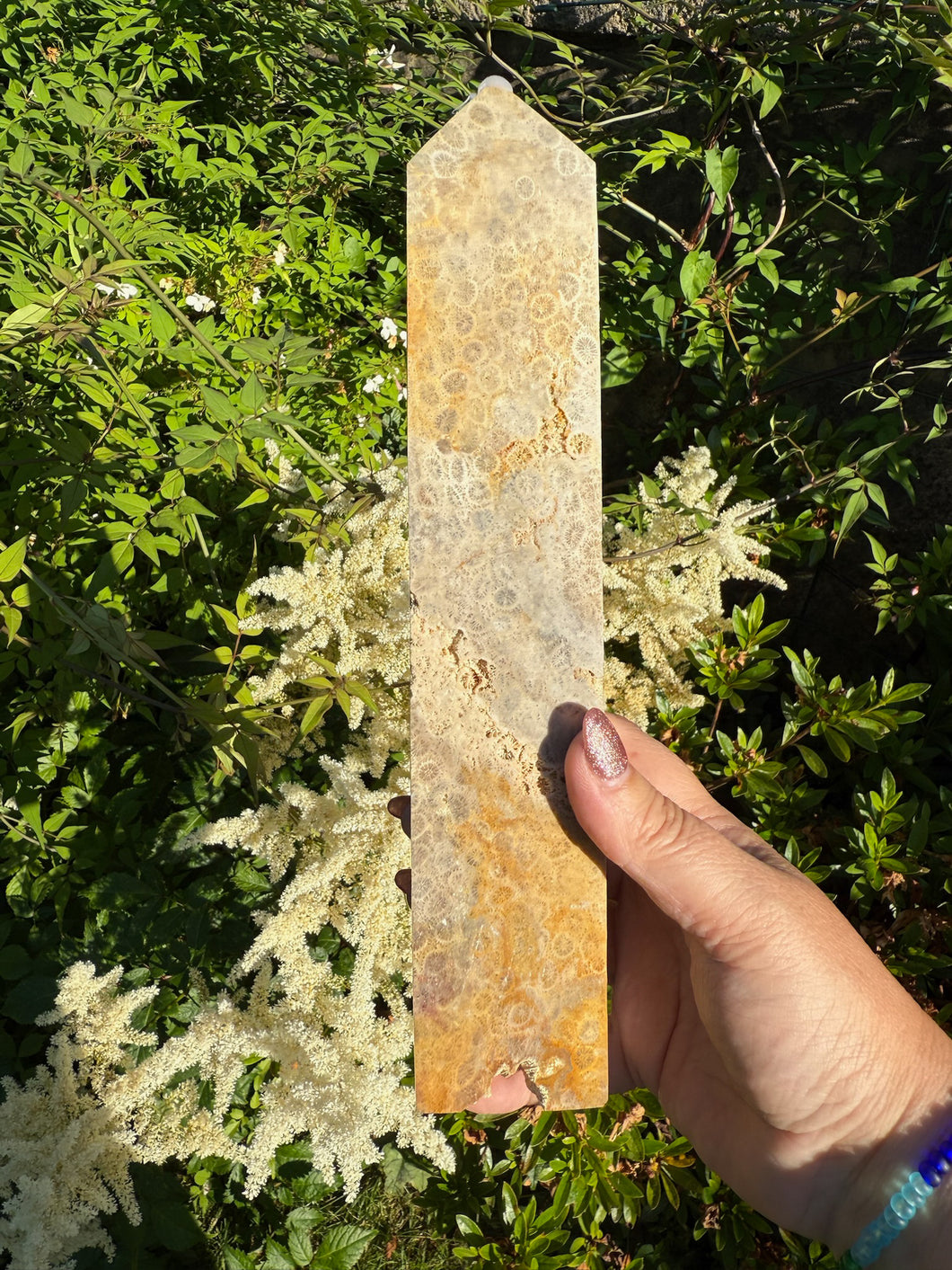 Large Fossilised Coral Tower Carving