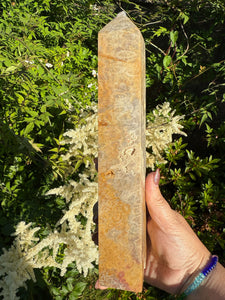 Large Fossilised Coral Tower Carving