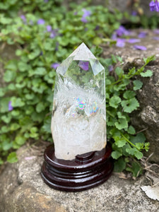 Clear Quartz Tower with Rainbows