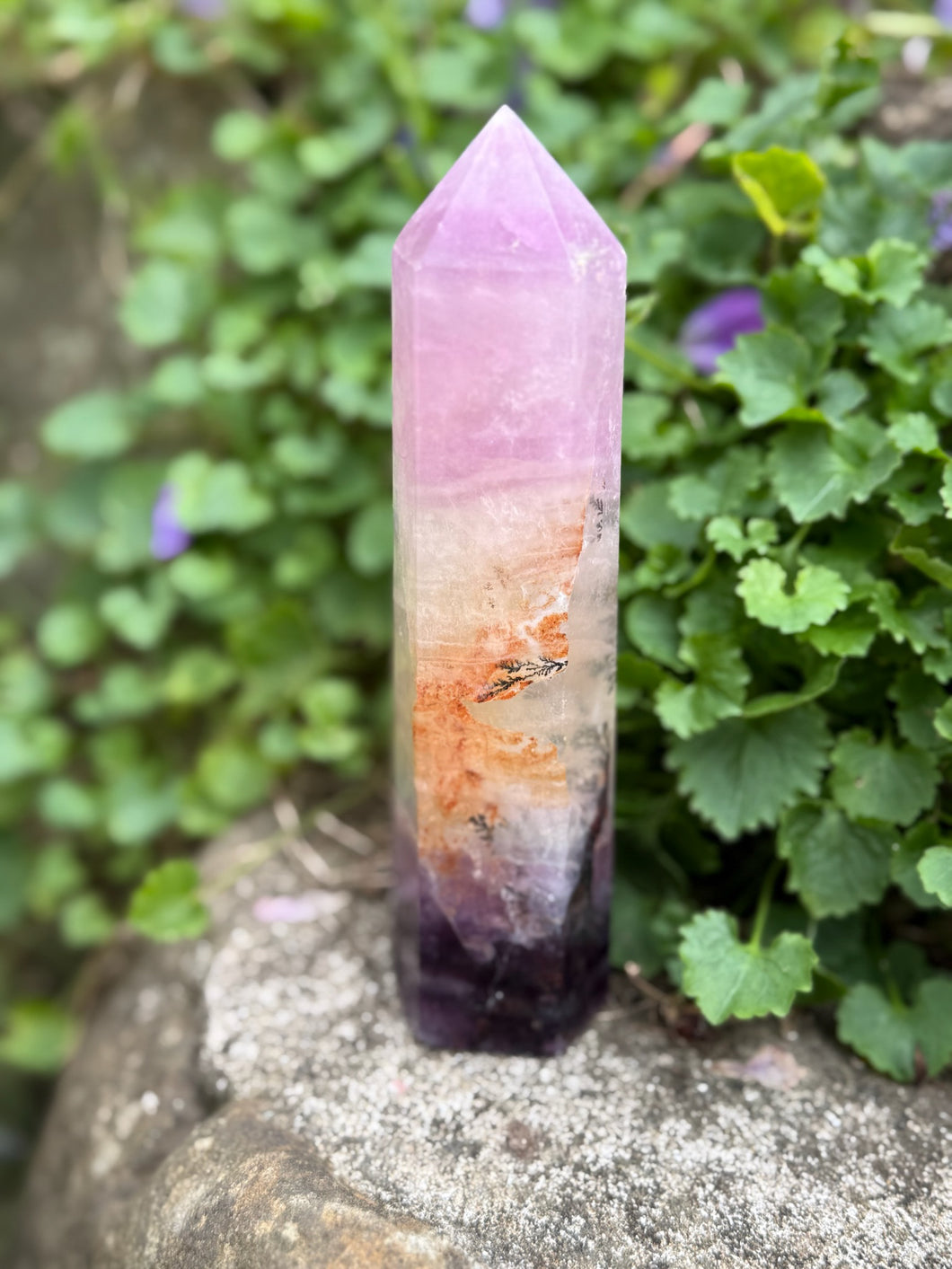 Rare Purple Fluorite Tower with Dendrites