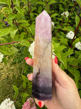 Load image into Gallery viewer, Rare Purple Fluorite Tower with Dendrites
