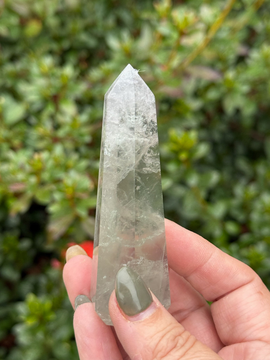 Mint Green Fluorite Tower with Purple Banding