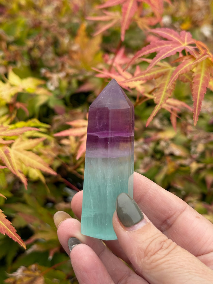 Purple and Green Fluorite Tower Point