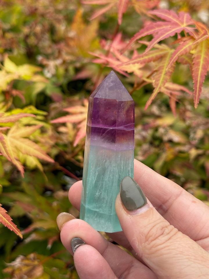 Purple and Green Fluorite Tower Point