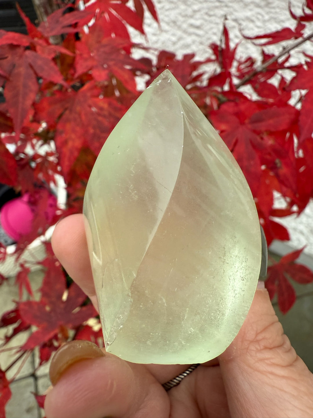 Mint Green Fluorite Flame Carving