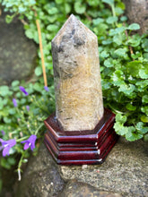 Load image into Gallery viewer, Large Saturated Rutile Quartz Tower with Stand
