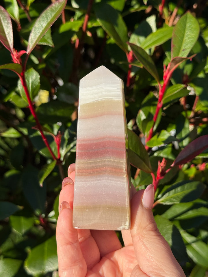 Pink Banded Calcite Tower