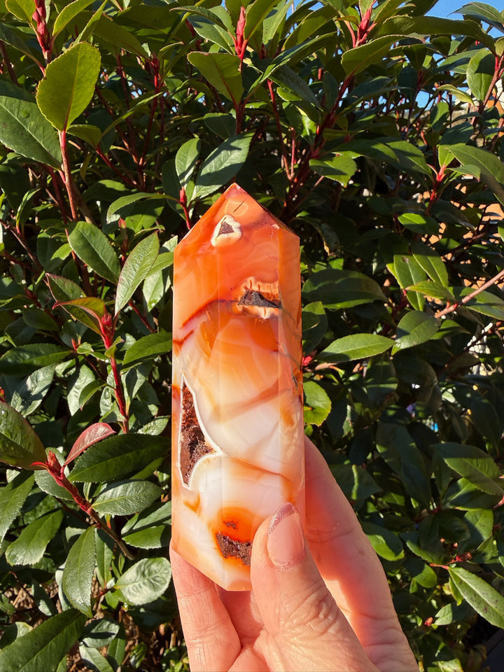 Carnelian Tower with Druzy