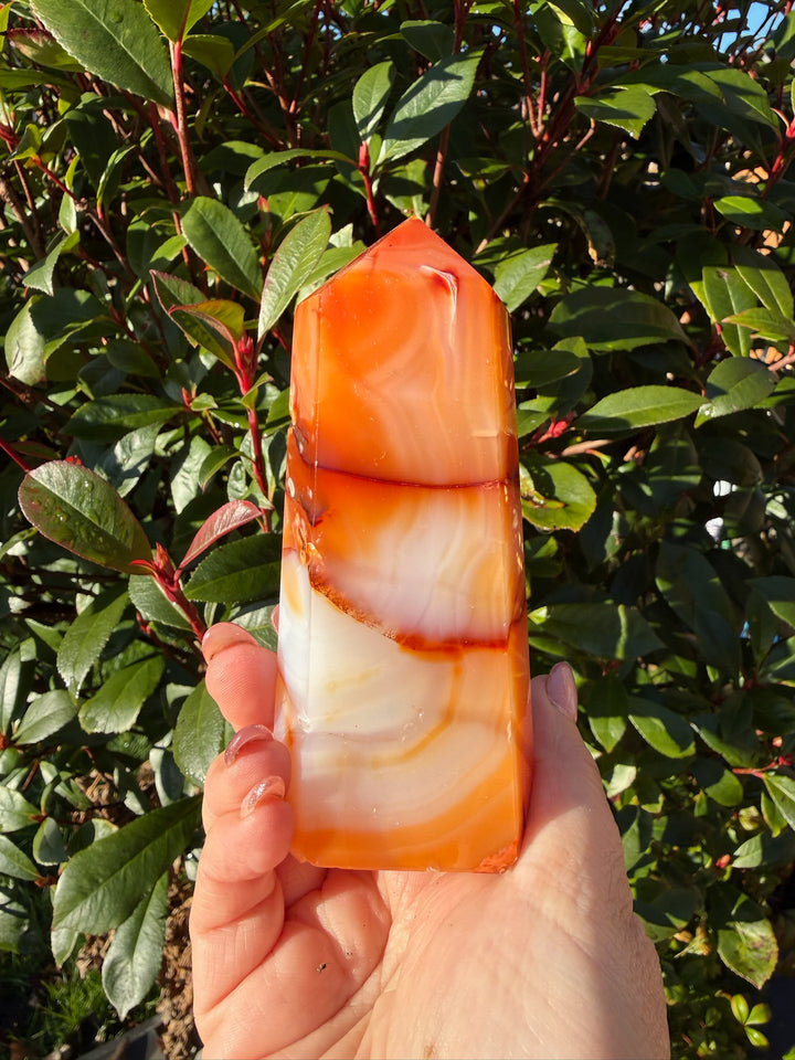 Carnelian Tower with Druzy