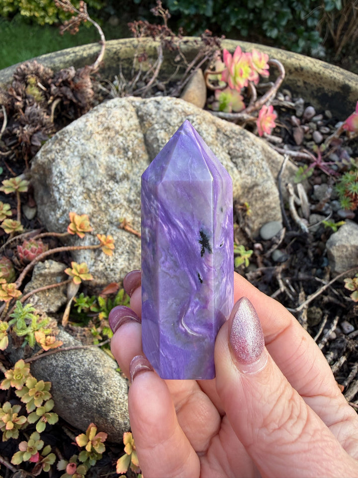 Charoite Tower Carving