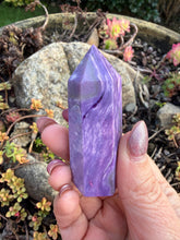 Load image into Gallery viewer, Charoite Tower Carving
