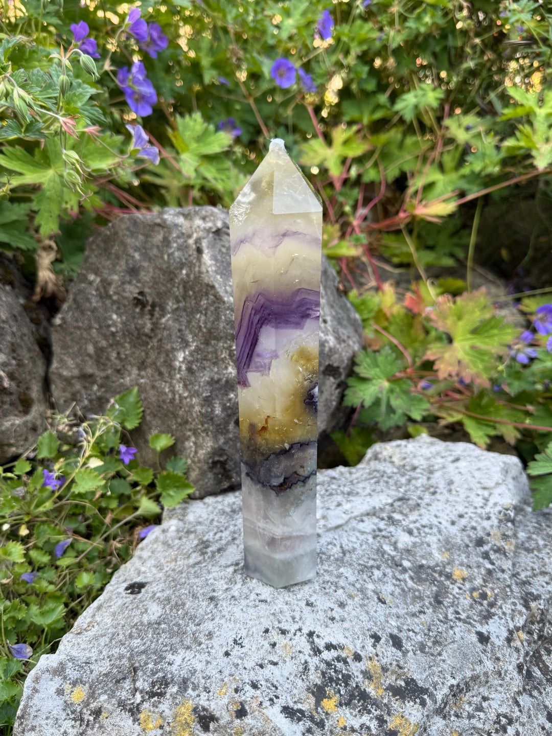 Statement Purple and Yellow Fluorite Tower