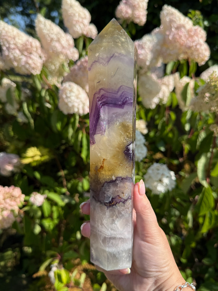 Statement Purple and Yellow Fluorite Tower