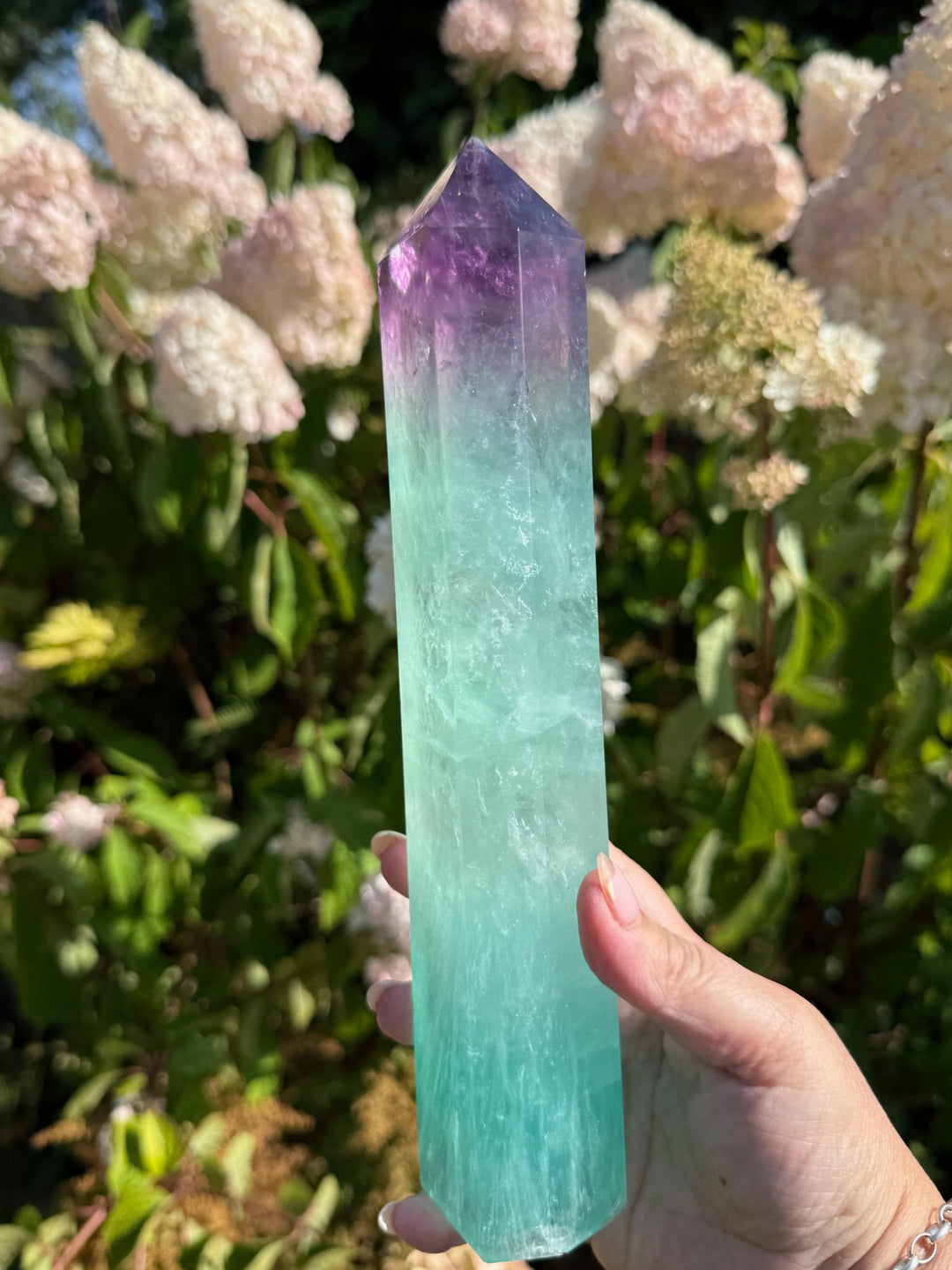 Statement Bicolour Purple and Green Fluorite Tower