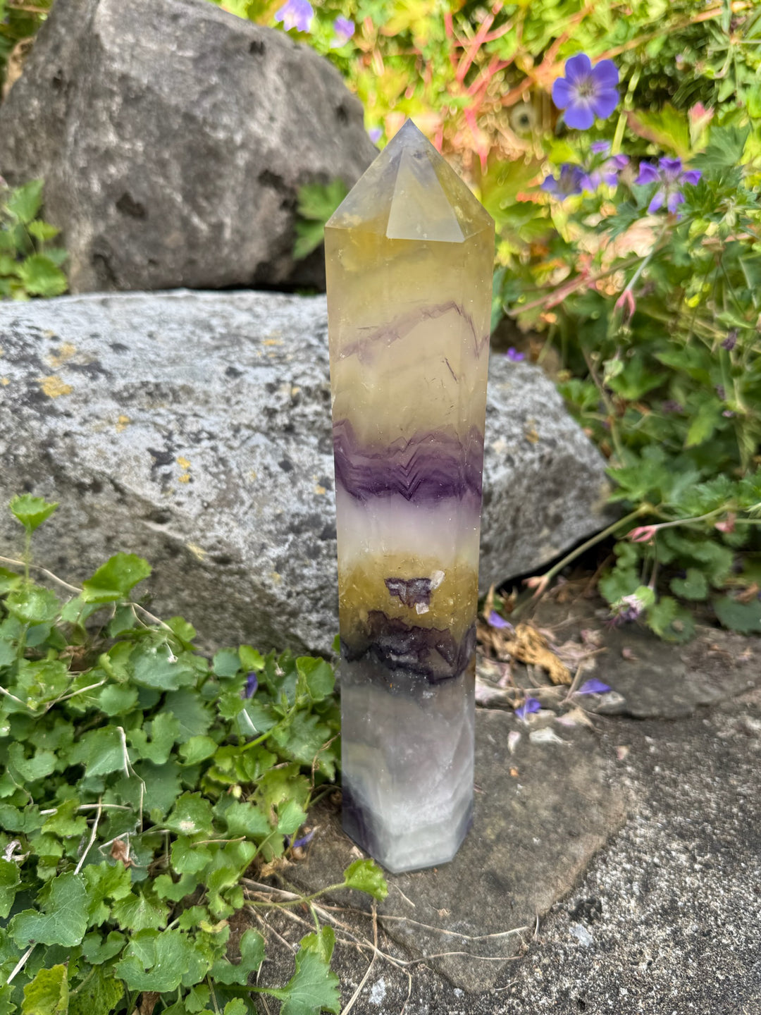 Statement Purple and Yellow Fluorite Tower 1kg