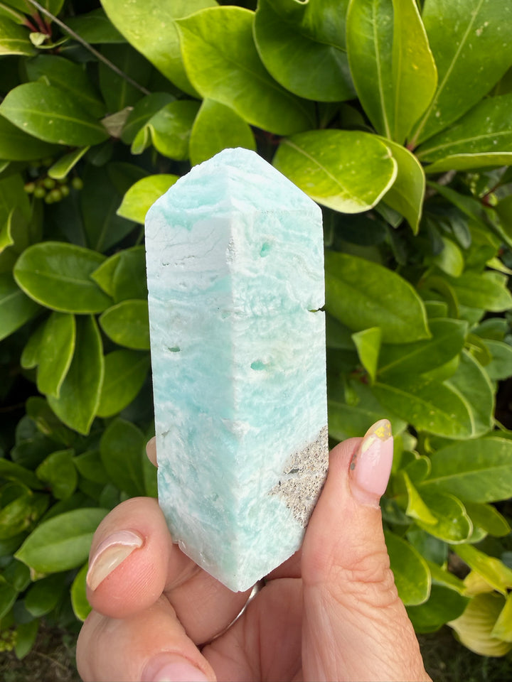 Pale Blue Caribbean Calcite Tower