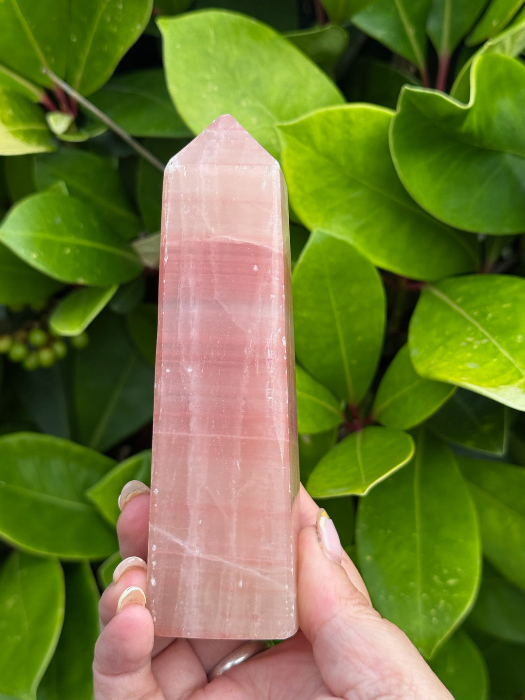 Pink Calcite Tower from Pakistan