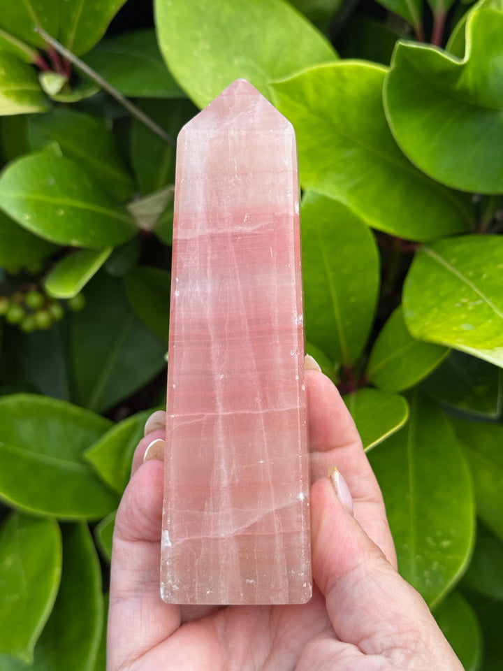 Pink Calcite Tower from Pakistan