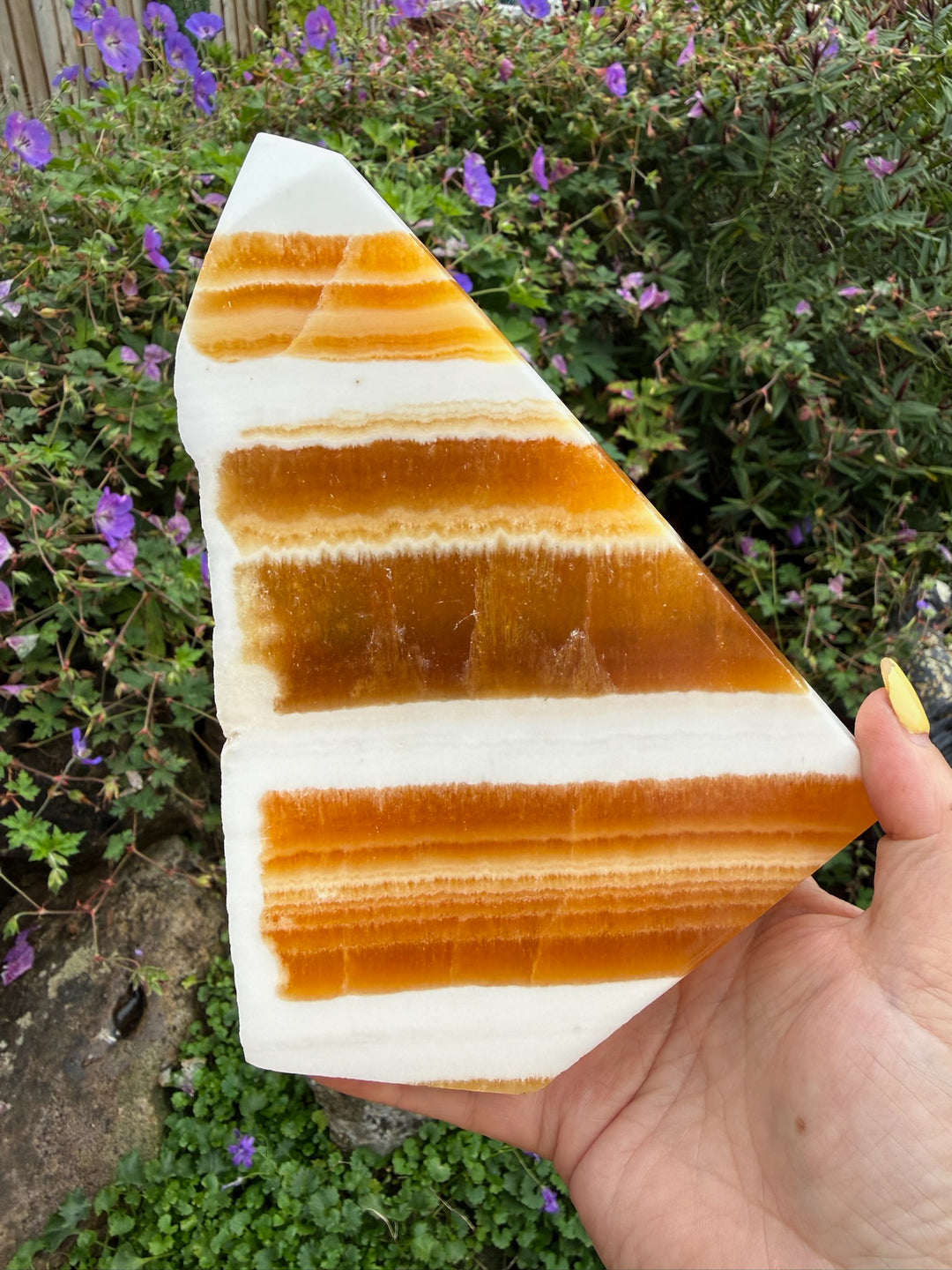 Large Freestanding Orange Calcite Tower