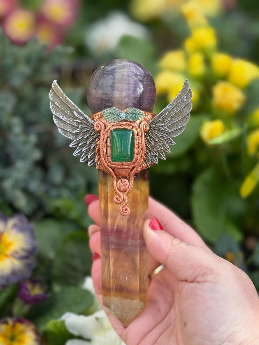 Yellow Fluorite and Purple Fluorite Manifestation Wand