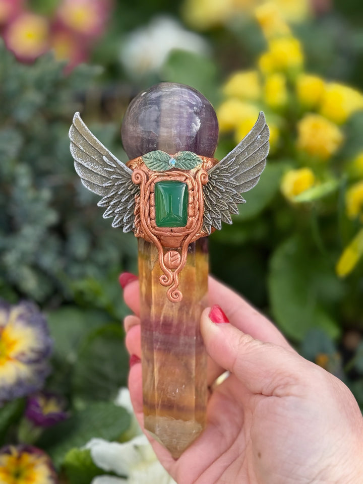 Yellow Fluorite and Purple Fluorite Manifestation Wand