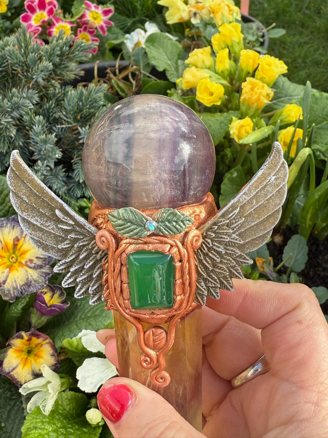 Yellow Fluorite and Purple Fluorite Manifestation Wand