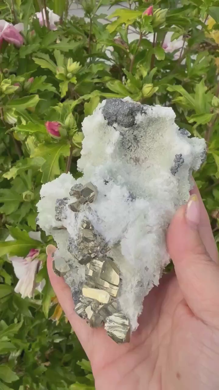 Prehnite on Quartz with Chalcopyrite from 9th September Mine, Bulgaria