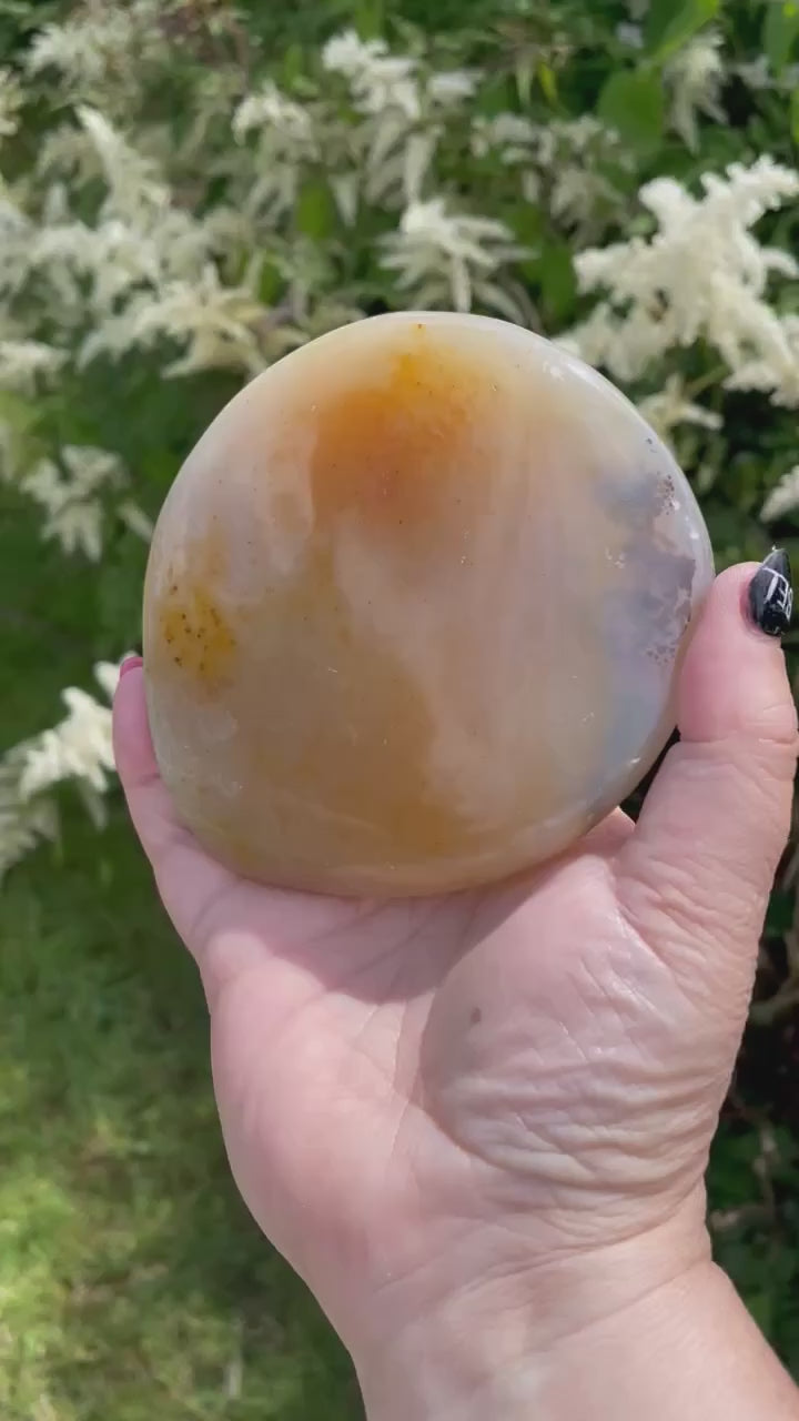 Large Natural Agate Galet Palmstone