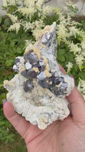 Load and play video in Gallery viewer, SPEC001857 Galena, Calcite and Pyrite Specimen
