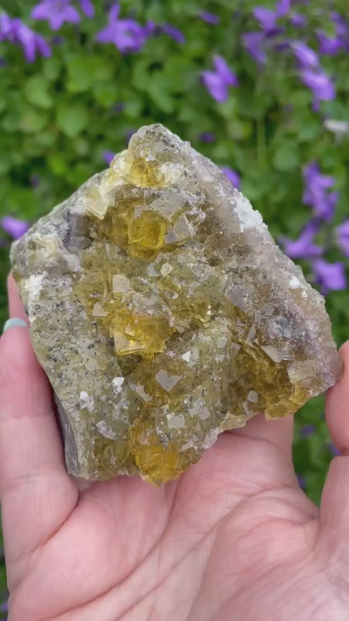 Large Yellow Fluorite Specimen from Asturias, Spain