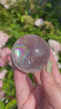 Load and play video in Gallery viewer, Clear Quartz Sphere with Rainbows and Inner Child

