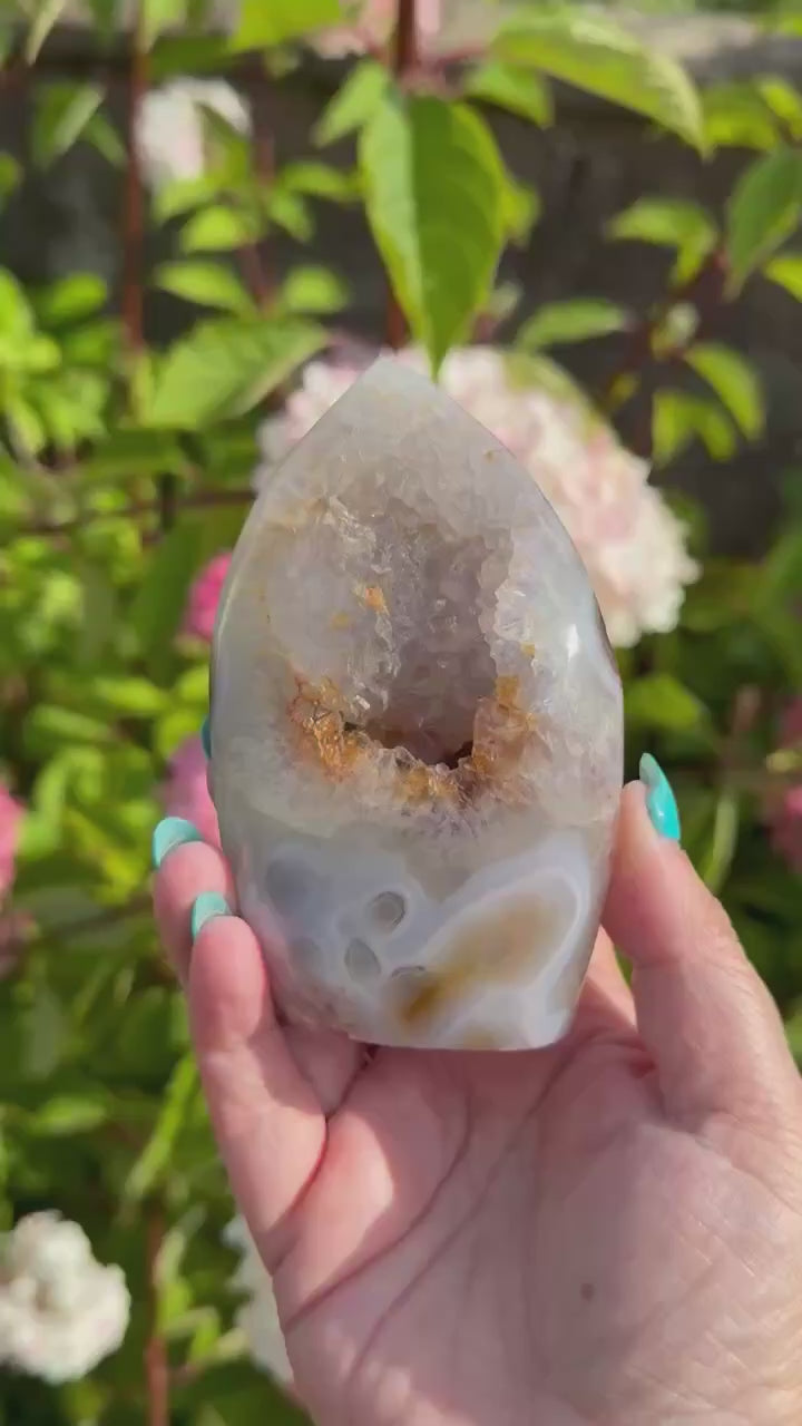 Amethyst Agate and Quartz Freeform