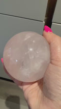 Load and play video in Gallery viewer, Star Rose Quartz Sphere 7cm Dia
