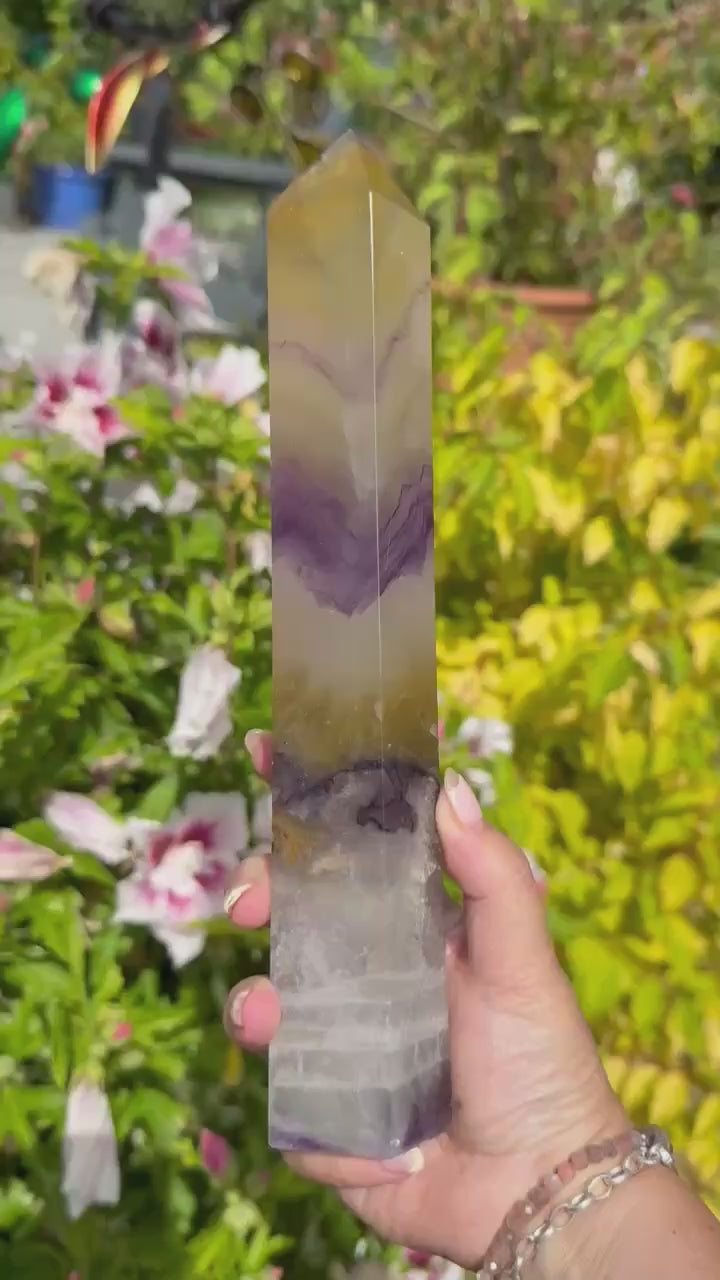 Statement Purple and Yellow Fluorite Tower 1kg