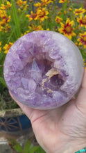 Load and play video in Gallery viewer, Amazing Amethyst and Agate Sphere with Calcite
