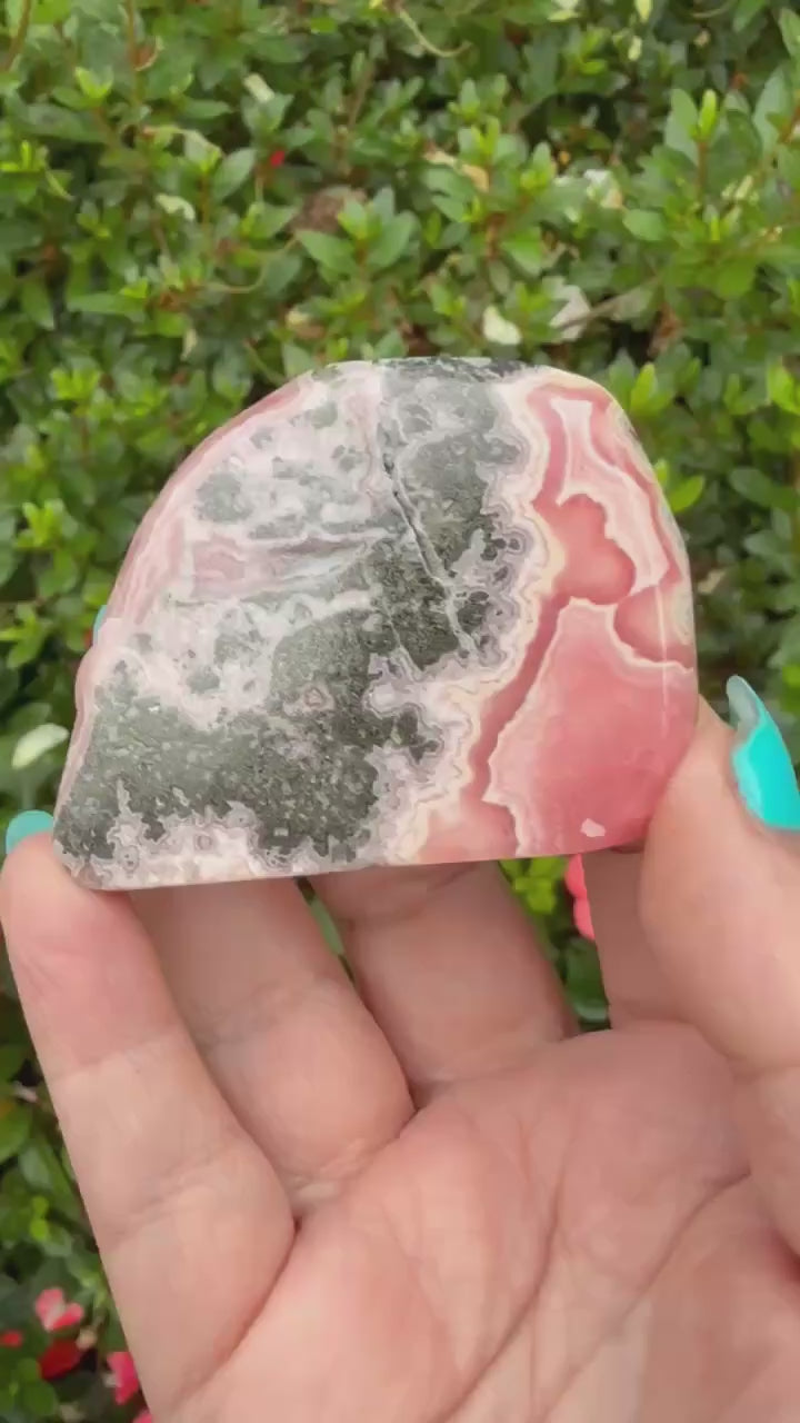 Freestanding Polished Rhodochrosite Specimen