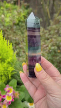 Load and play video in Gallery viewer, Rainbow Fluorite Tower
