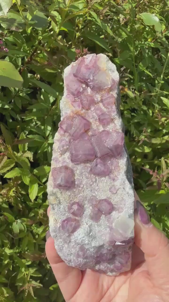 Purple Cubic Fluorite Specimen from Fujian