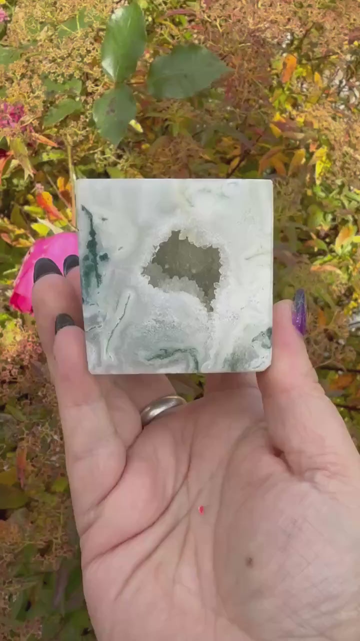 Moss Agate Cube