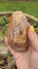 Load and play video in Gallery viewer, Amphibole Quartz Polished and Rough Specimen with Stand
