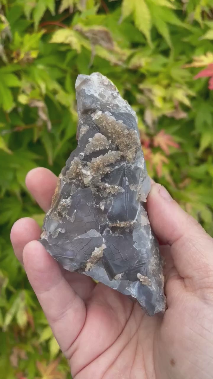 Blue Fluorite with Calcite Specimen