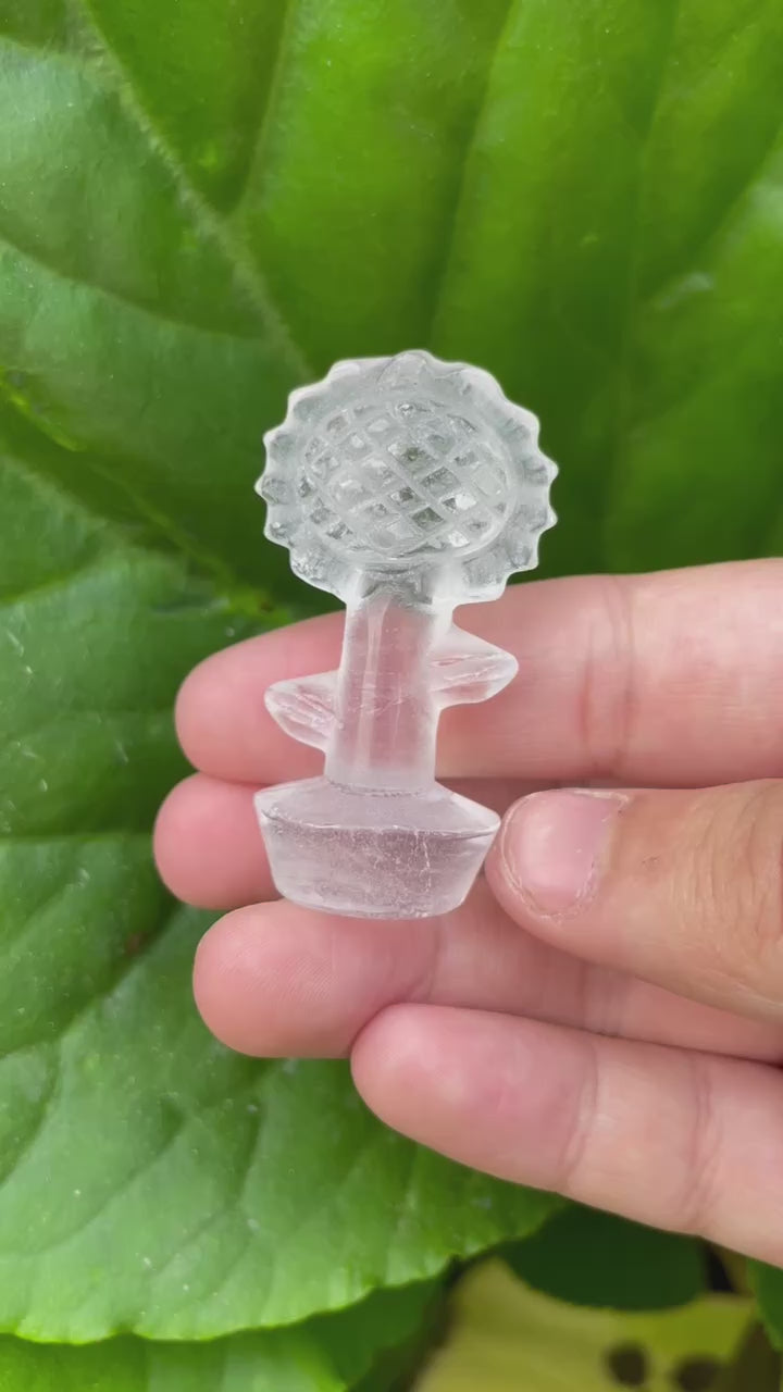 Hand Carved Quartz Flower