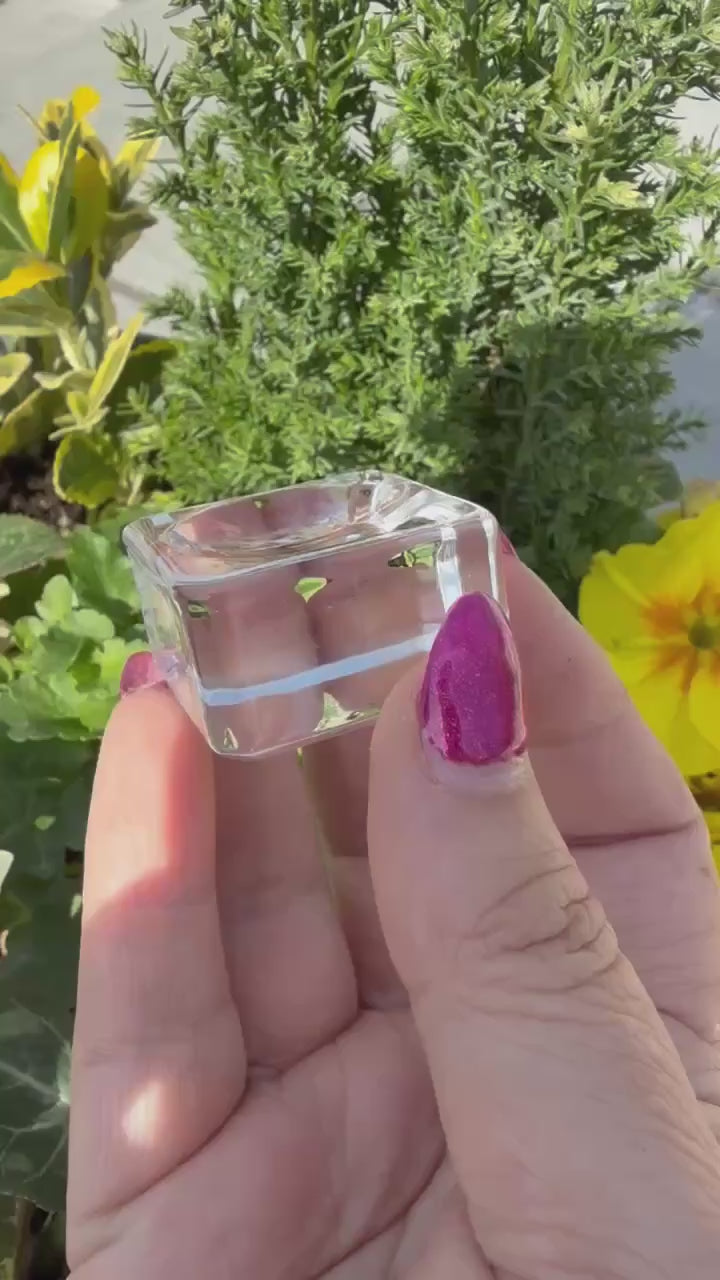 Glass Cube Sphere Stand