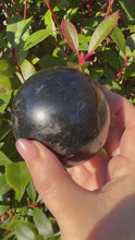 Load and play video in Gallery viewer, Black Tourmaline Sphere 6.8cm Dia
