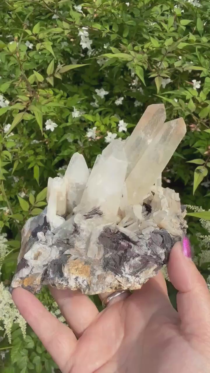 Large Quartz and Specular Hematite Specimen from Inner Mongolia