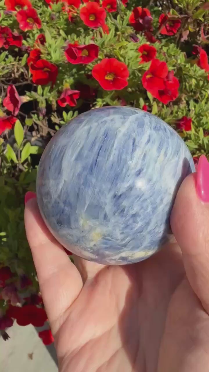 Blue Kyanite Sphere from Brazil 6.6cm Dia